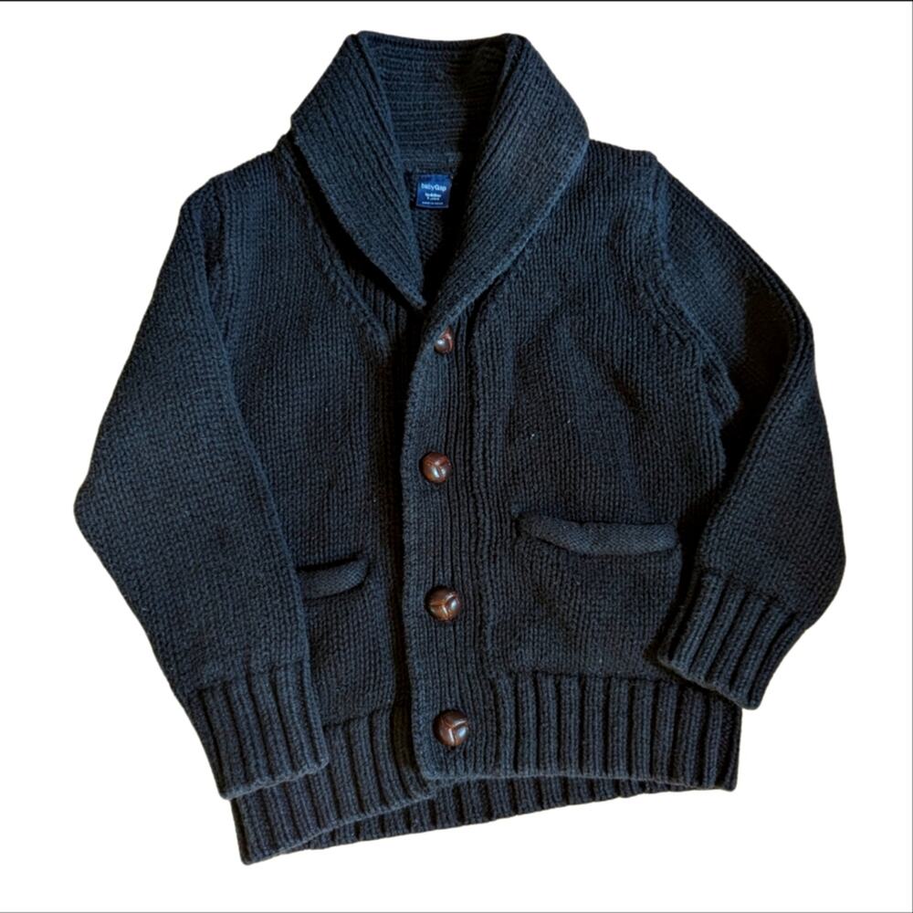 Gap Toddler 3T Unisex Classic Black Button Down Cardigan Sweater